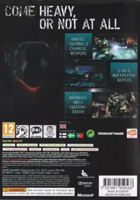 Armored Core 5 (USA) box cover back